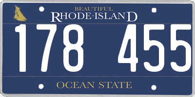RI license plate 178455