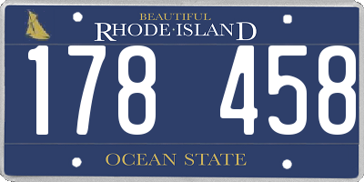 RI license plate 178458