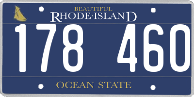 RI license plate 178460
