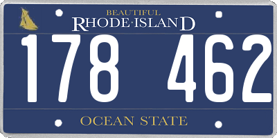 RI license plate 178462