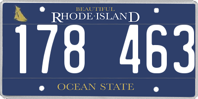RI license plate 178463