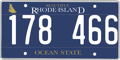 RI license plate 178466