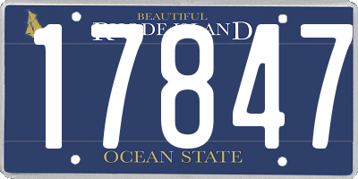 RI license plate 17847
