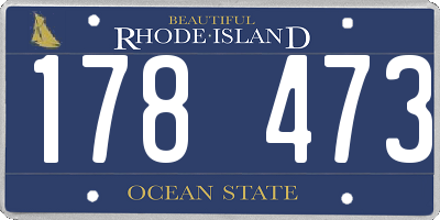 RI license plate 178473