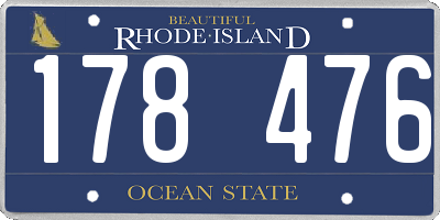 RI license plate 178476