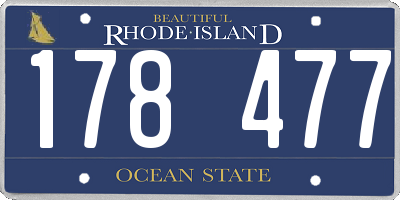 RI license plate 178477