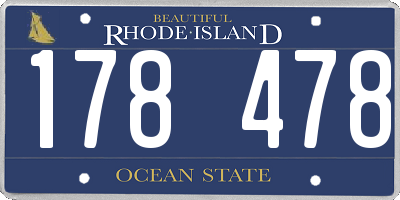 RI license plate 178478
