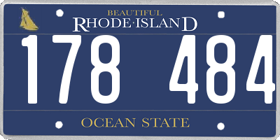 RI license plate 178484