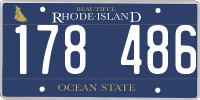 RI license plate 178486