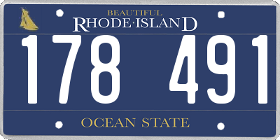 RI license plate 178491