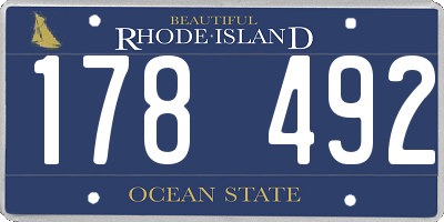 RI license plate 178492