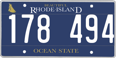 RI license plate 178494