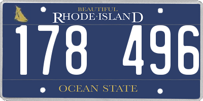 RI license plate 178496