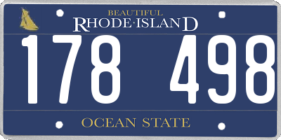 RI license plate 178498