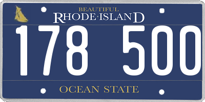 RI license plate 178500