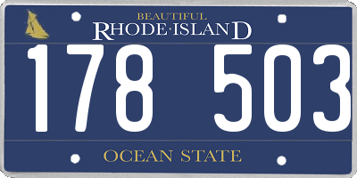 RI license plate 178503