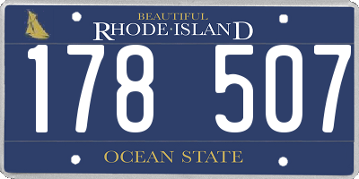 RI license plate 178507