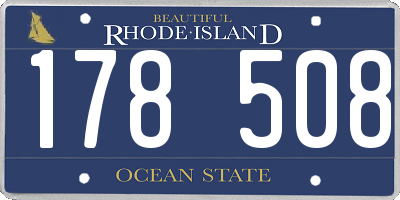 RI license plate 178508