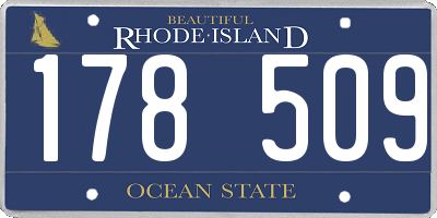 RI license plate 178509
