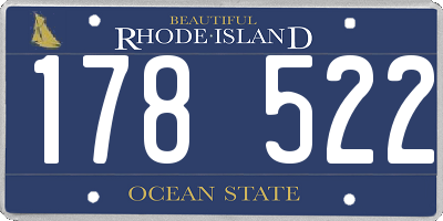 RI license plate 178522