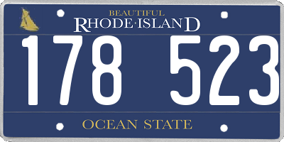 RI license plate 178523