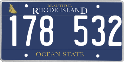 RI license plate 178532