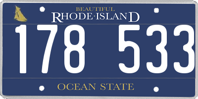 RI license plate 178533