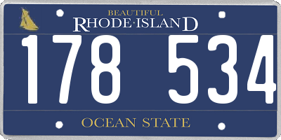 RI license plate 178534