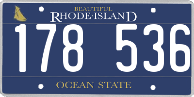 RI license plate 178536