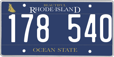 RI license plate 178540
