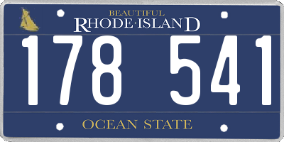RI license plate 178541