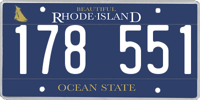 RI license plate 178551