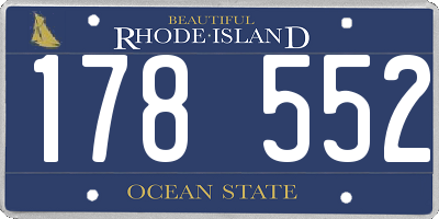RI license plate 178552