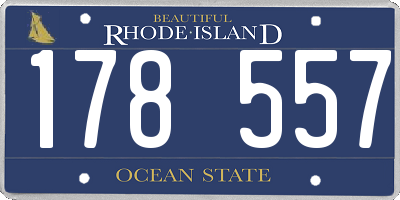 RI license plate 178557