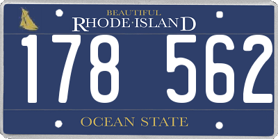 RI license plate 178562