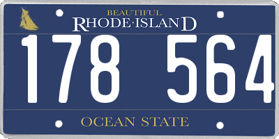 RI license plate 178564