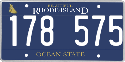 RI license plate 178575