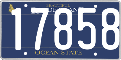RI license plate 17858