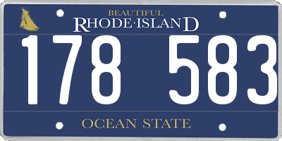 RI license plate 178583