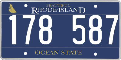RI license plate 178587