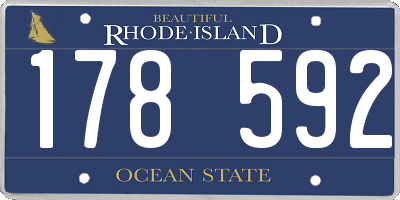 RI license plate 178592