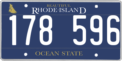 RI license plate 178596