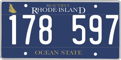 RI license plate 178597