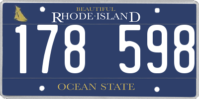 RI license plate 178598