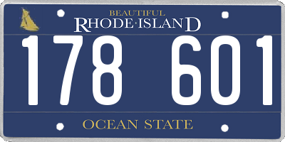 RI license plate 178601