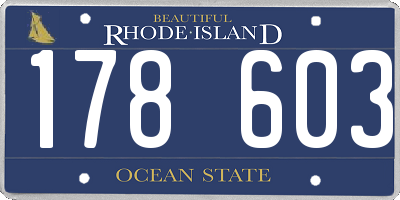 RI license plate 178603