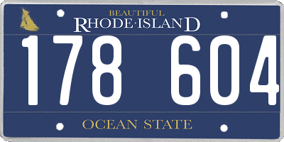 RI license plate 178604