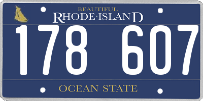 RI license plate 178607