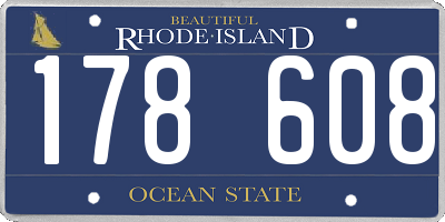RI license plate 178608