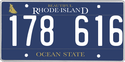 RI license plate 178616